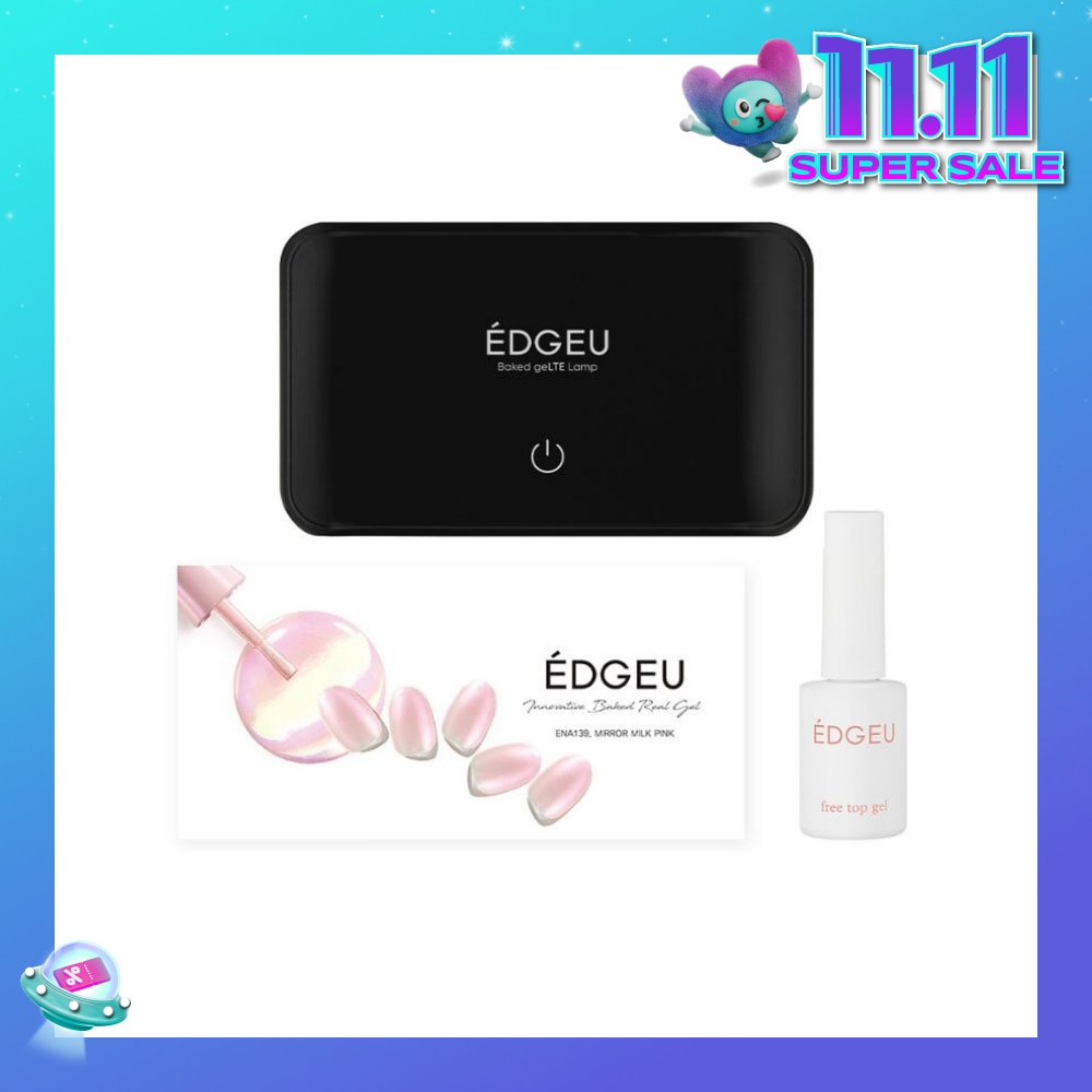 Starter Kit Box Packset consists LED Lamp + Top Gel + Nail Design (Semi-Baked + Ultra Glossy + Long-Lasting + Salon Quality) 1s