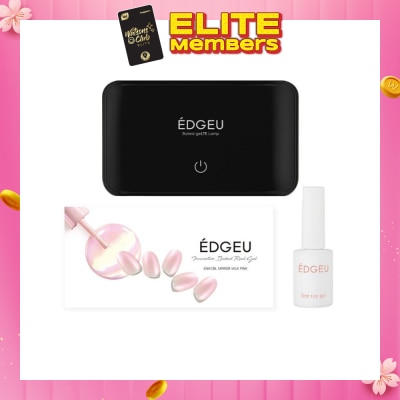 EDGEU Starter Kit Box Packset consists LED Lamp + Top Gel + Nail Design (Semi-Baked + Ultra Glossy + Long-Lasting + Salon Quality) 1s
