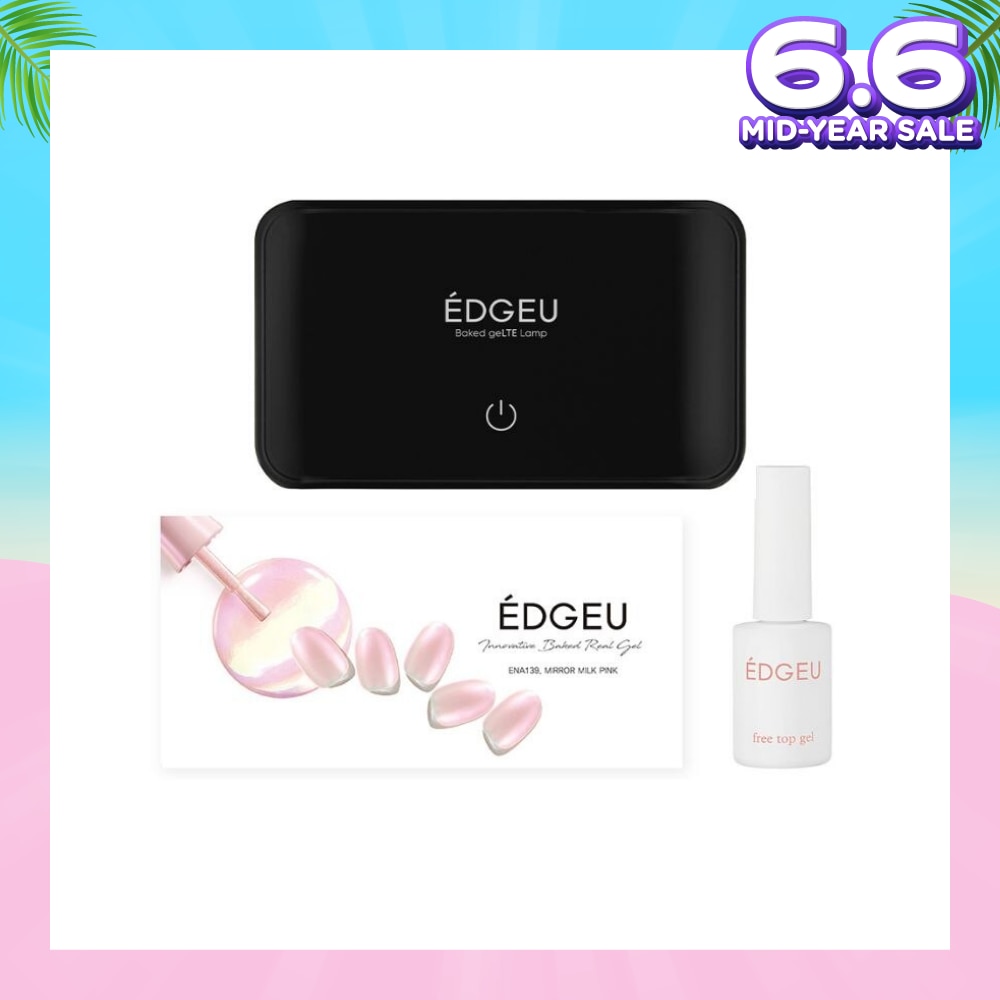 Starter Kit Box Packset consists LED Lamp + Top Gel + Nail Design (Semi-Baked + Ultra Glossy + Long-Lasting + Salon Quality) 1s