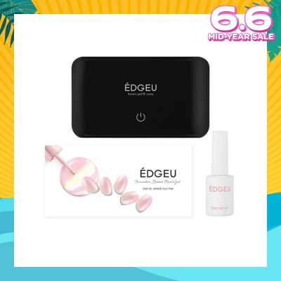 EDGEU Starter Kit Box Packset consists LED Lamp + Top Gel + Nail Design (Semi-Baked + Ultra Glossy + Long-Lasting + Salon Quality) 1s