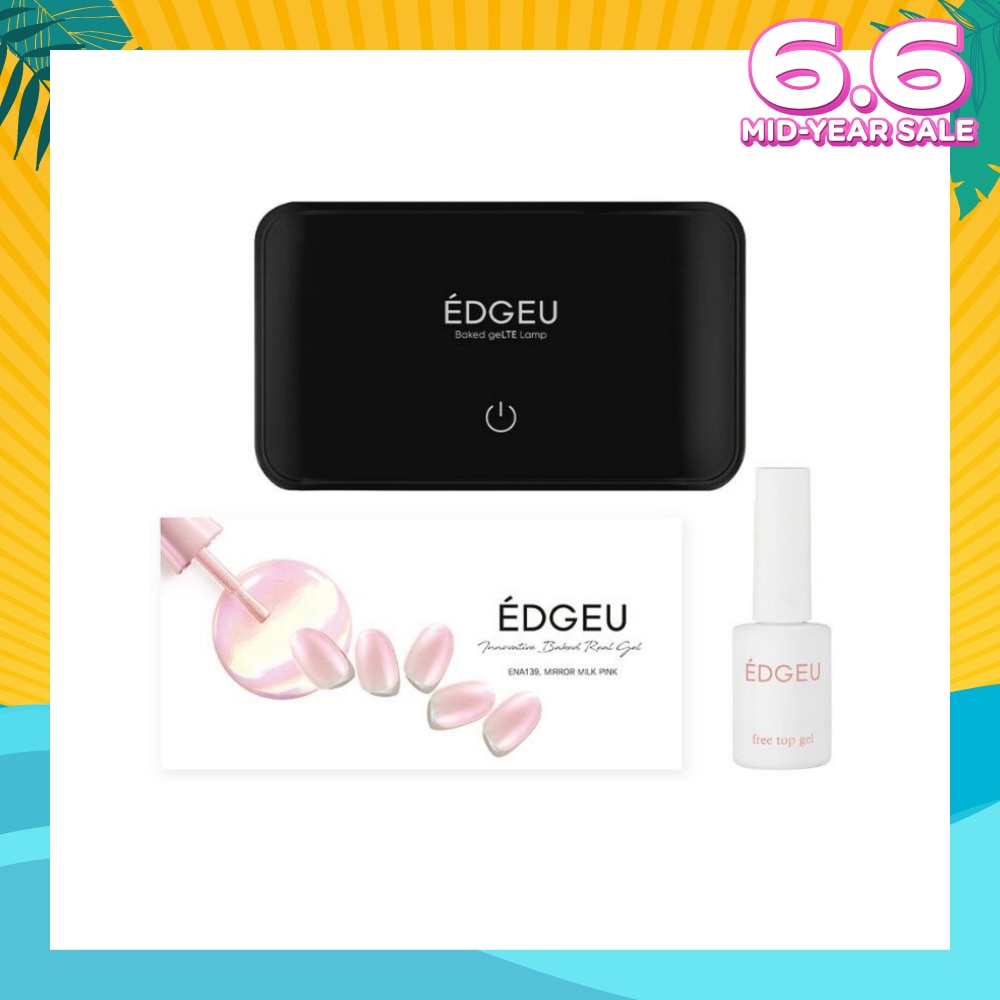 Starter Kit Box Packset consists LED Lamp + Top Gel + Nail Design (Semi-Baked + Ultra Glossy + Long-Lasting + Salon Quality) 1s