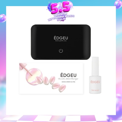 EDGEU - Starter Kit Box Packset consists LED Lamp + Top Gel + Nail Design (Semi-Baked + Ultra Glossy + Long-Lasting + Salon Quality) 1s