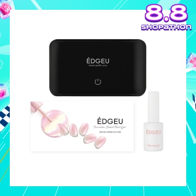 EDGEU Starter Kit Box Packset consists LED Lamp + Top Gel + Nail Design (Semi-Baked + Ultra Glossy + Long-Lasting + Salon Quality) 1s