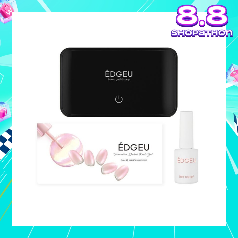 Starter Kit Box Packset consists LED Lamp + Top Gel + Nail Design (Semi-Baked + Ultra Glossy + Long-Lasting + Salon Quality) 1s