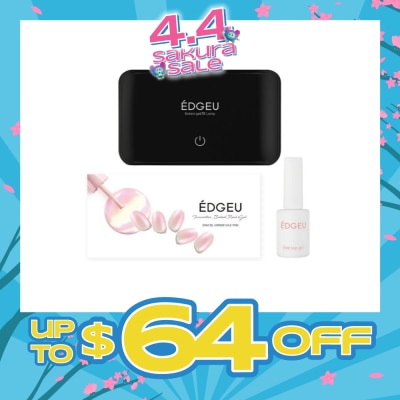 EDGEU - Starter Kit Box Packset consists LED Lamp + Top Gel + Nail Design (Semi-Baked + Ultra Glossy + Long-Lasting + Salon Quality) 1s