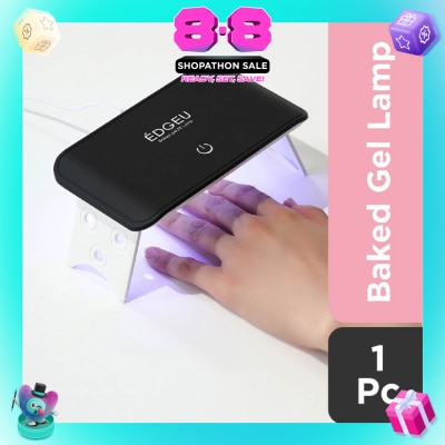 EDGEU - Baked Gel Black LED Premium Quality Lamp (For Gel Nails) (Semi-Baked + Ultra Glossy + Long-Lasting + Salon Quality) 1s