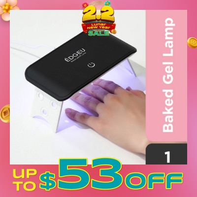 EDGEU Baked Gel Black LED Premium Quality Lamp (For Gel Nails) (Semi-Baked + Ultra Glossy + Long-Lasting + Salon Quality) 1s