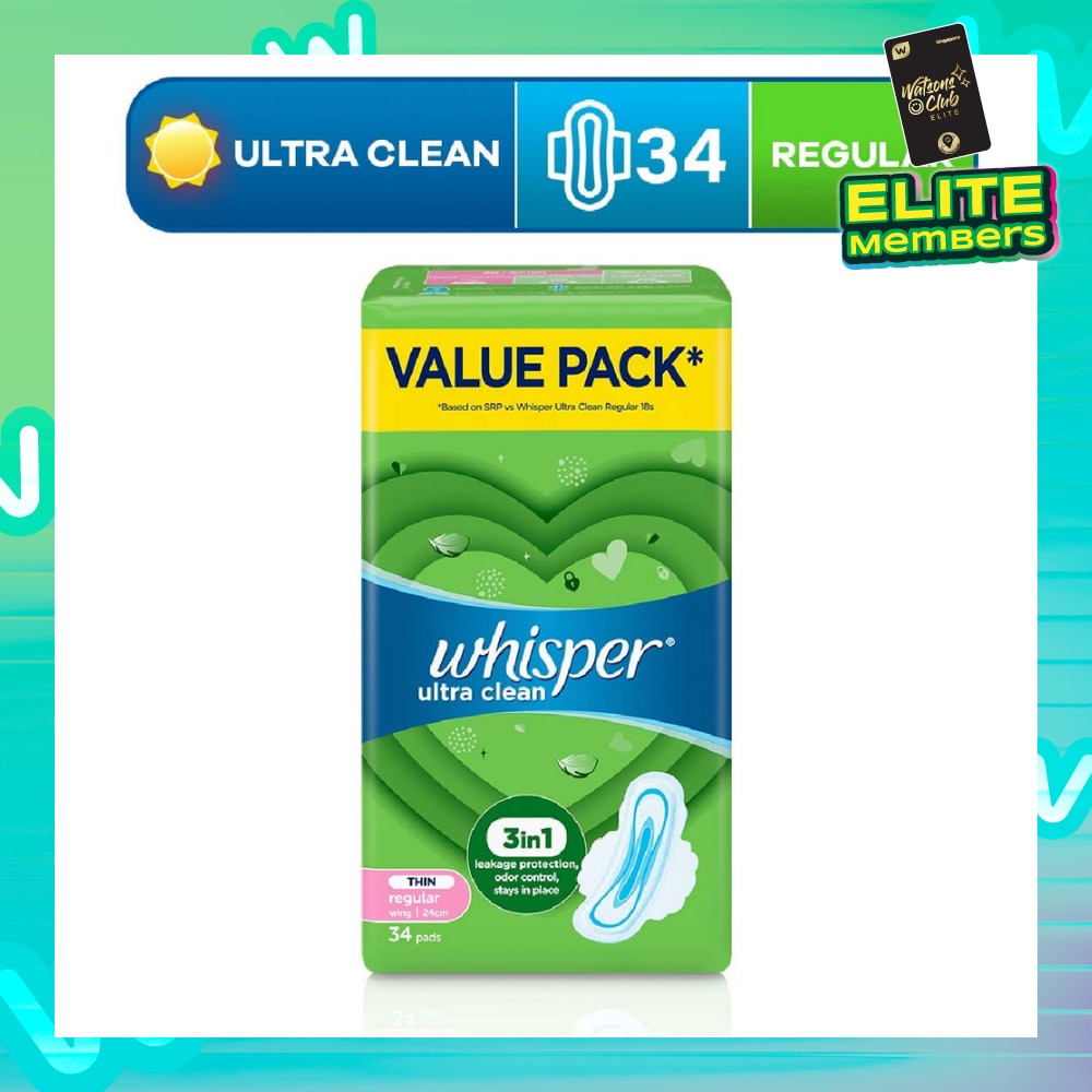 Ultra Clean Sanitary Pad Thin Wings 24cm (For Normal Day) 34s