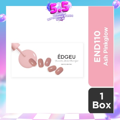 EDGEU - Real Gel Nail Strips END110 Ash Pink (Semi-Baked + Ultra Glossy + Long-Lasting + Salon Quality) 1s