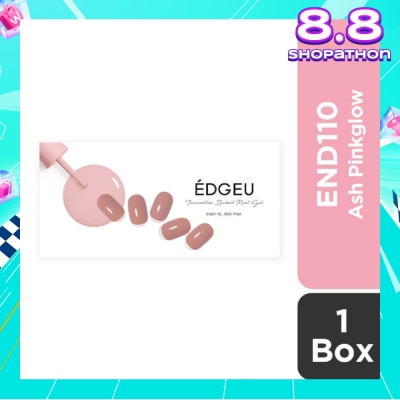 EDGEU Real Gel Nail Strips END110 Ash Pink (Semi-Baked + Ultra Glossy + Long-Lasting + Salon Quality) 1s