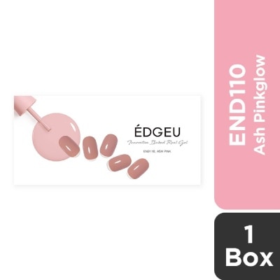 EDGEU Real Gel Nail Strips END110 Ash Pink (Semi-Baked + Ultra Glossy + Long-Lasting + Salon Quality) 1s