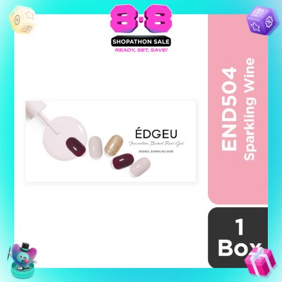 EDGEU - Real Gel Nail Strips END504 Sparkling Wine (Semi-Baked + Ultra Glossy + Long-Lasting + Salon Quality) 1s