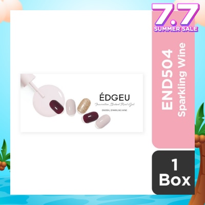 EDGEU Real Gel Nail Strips END504 Sparkling Wine (Semi-Baked + Ultra Glossy + Long-Lasting + Salon Quality) 1s