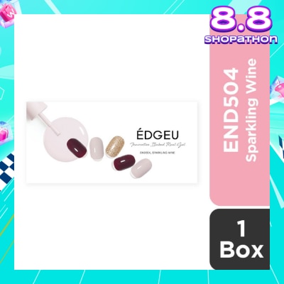 EDGEU Real Gel Nail Strips END504 Sparkling Wine (Semi-Baked + Ultra Glossy + Long-Lasting + Salon Quality) 1s