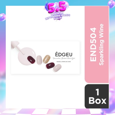 EDGEU - Real Gel Nail Strips END504 Sparkling Wine (Semi-Baked + Ultra Glossy + Long-Lasting + Salon Quality) 1s