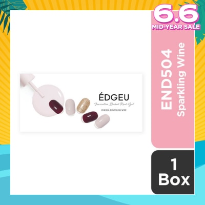 EDGEU Real Gel Nail Strips END504 Sparkling Wine (Semi-Baked + Ultra Glossy + Long-Lasting + Salon Quality) 1s