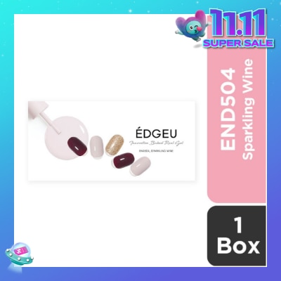 EDGEU Real Gel Nail Strips END504 Sparkling Wine (Semi-Baked + Ultra Glossy + Long-Lasting + Salon Quality) 1s