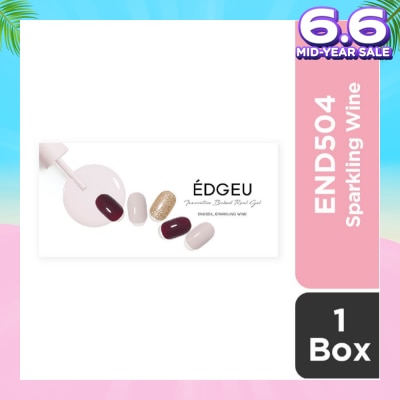 EDGEU Real Gel Nail Strips END504 Sparkling Wine (Semi-Baked + Ultra Glossy + Long-Lasting + Salon Quality) 1s