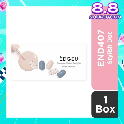 EDGEU Real Gel Nail Strips END407 Stylish Dot (Semi-Baked + Ultra Glossy + Long-Lasting + Salon Quality) 1s