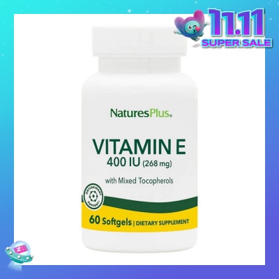NATURE'S PLUS Vitamin E 400 IU With Mixed Tocopherols Dietary Supplement Softgel 60s
