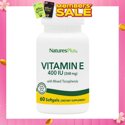 NATURE'S PLUS Vitamin E 400 IU With Mixed Tocopherols Dietary Supplement Softgel 60s