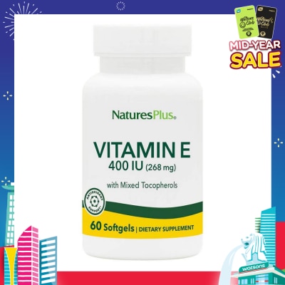 NATURE'S PLUS Vitamin E 400 IU With Mixed Tocopherols Dietary Supplement Softgel 60s