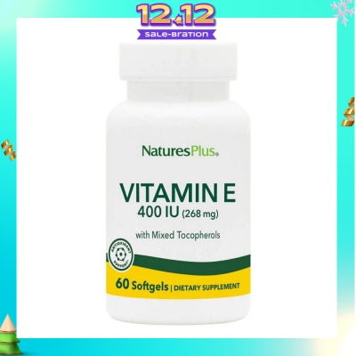 NATURE'S PLUS Vitamin E 400 IU With Mixed Tocopherols Dietary Supplement Softgel 60s