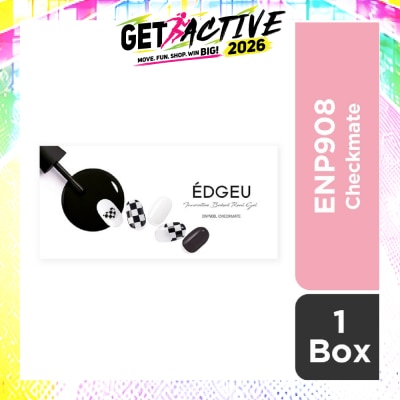 EDGEU - Real Gel Nail Strips ENP908 Checkmate (Semi-Baked + Ultra Glossy + Long-Lasting + Salon Quality) 1s image
