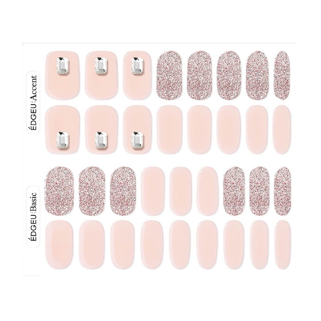 Real Gel Nail Strips ENP121 Primadonna (Semi-Baked + Ultra Glossy + Long-Lasting + Salon Quality) 1s