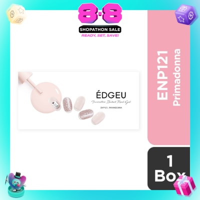 EDGEU - Real Gel Nail Strips ENP121 Primadonna (Semi-Baked + Ultra Glossy + Long-Lasting + Salon Quality) 1s