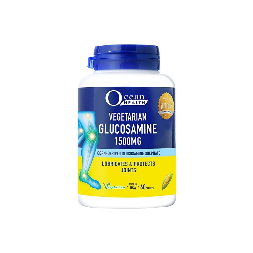 Vegetarian Glucosamine Sulphate Caplet 1500mg (Lubricates & Protects Joints + Vegetarian) 60s