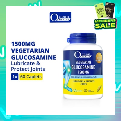 OCEAN HEALTH Vegetarian Glucosamine Sulphate Caplet 1500mg (Lubricates & Protects Joints + Vegetarian) 60s
