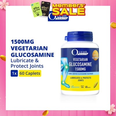 OCEAN HEALTH Vegetarian Glucosamine Sulphate Caplet 1500mg (Lubricates & Protects Joints + Vegetarian) 60s