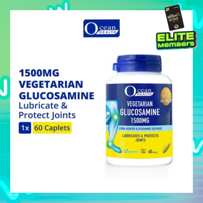 OCEAN HEALTH Vegetarian Glucosamine Sulphate Caplet 1500mg (Lubricates & Protects Joints + Vegetarian) 60s