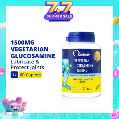 OCEAN HEALTH - Vegetarian Glucosamine Sulphate Caplet 1500mg (Lubricates & Protects Joints + Vegetarian) 60s