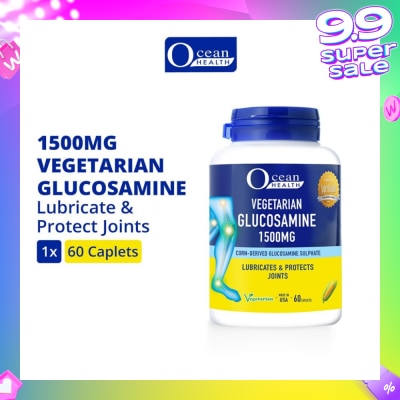 OCEAN HEALTH Vegetarian Glucosamine Sulphate Caplet 1500mg (Lubricates & Protects Joints + Vegetarian) 60s