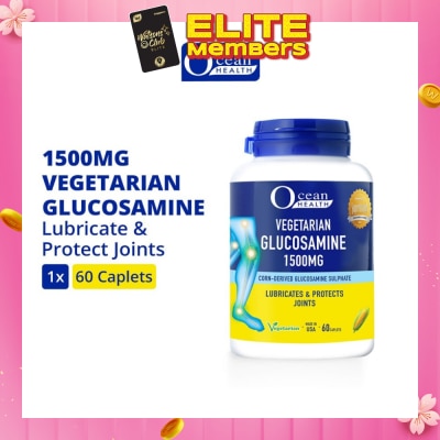 OCEAN HEALTH Vegetarian Glucosamine Sulphate Caplet 1500mg (Lubricates & Protects Joints + Vegetarian) 60s