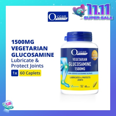 OCEAN HEALTH Vegetarian Glucosamine Sulphate Caplet 1500mg (Lubricates & Protects Joints + Vegetarian) 60s