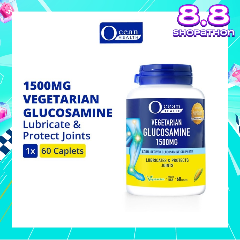Vegetarian Glucosamine Sulphate Caplet 1500mg (Lubricates & Protects Joints + Vegetarian) 60s