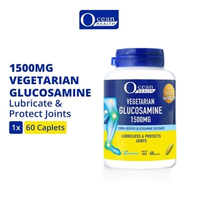 OCEAN HEALTH Vegetarian Glucosamine Sulphate Caplet 1500mg (Lubricates & Protects Joints + Vegetarian) 60s