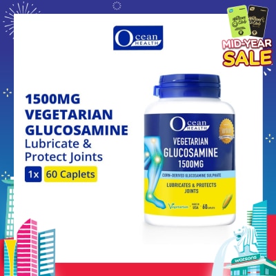 OCEAN HEALTH Vegetarian Glucosamine Sulphate Caplet 1500mg (Lubricates & Protects Joints + Vegetarian) 60s