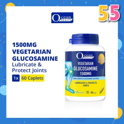 OCEAN HEALTH Vegetarian Glucosamine Sulphate Caplet 1500mg (Lubricates & Protects Joints + Vegetarian) 60s