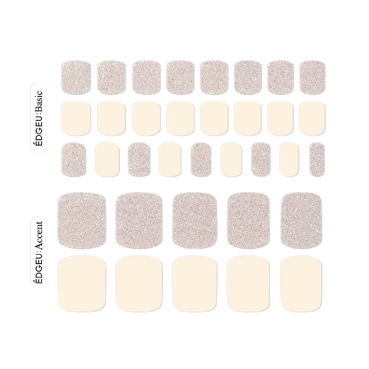 Real Gel Nail Strips EPG113 Nudie Toeshoes (Semi-Baked + Ultra Glossy + Long-Lasting + Salon Quality) 1s