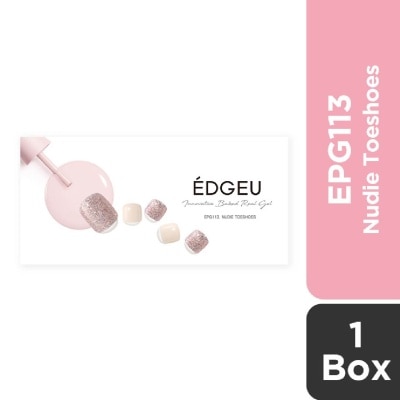 EDGEU Real Gel Nail Strips EPG113 Nudie Toeshoes (Semi-Baked + Ultra Glossy + Long-Lasting + Salon Quality) 1s