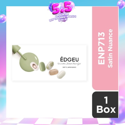 EDGEU - Real Gel Nail Strips ENP713 Satin Nuance (Semi-Baked + Ultra Glossy + Long-Lasting + Salon Quality) 1s
