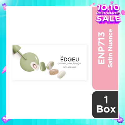 EDGEU Real Gel Nail Strips ENP713 Satin Nuance (Semi-Baked + Ultra Glossy + Long-Lasting + Salon Quality) 1s