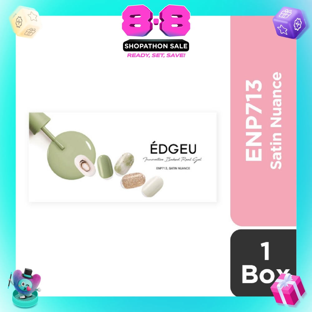 Real Gel Nail Strips ENP713 Satin Nuance (Semi-Baked + Ultra Glossy + Long-Lasting + Salon Quality) 1s