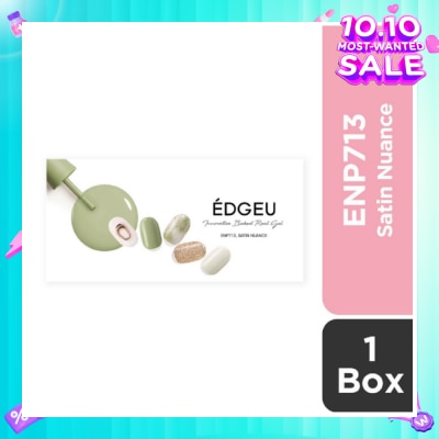 EDGEU Real Gel Nail Strips ENP713 Satin Nuance (Semi-Baked + Ultra Glossy + Long-Lasting + Salon Quality) 1s