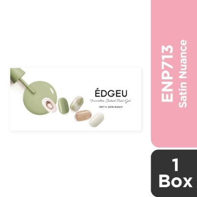 EDGEU Real Gel Nail Strips ENP713 Satin Nuance (Semi-Baked + Ultra Glossy + Long-Lasting + Salon Quality) 1s