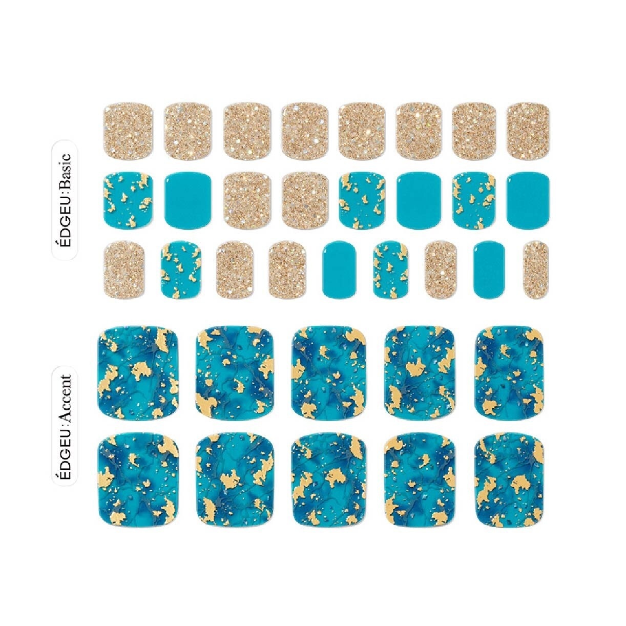 Real Gel Nail Strips EPA430 Sea of Stars in Maldives (Semi-Baked + Ultra Glossy + Long-Lasting + Salon Quality) 1s